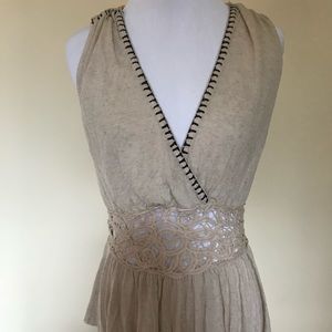 NWT! Free People V-Neck, Cut Out, Open Back Top
